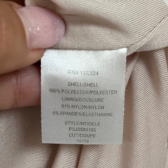 Halston Heritage Taupe Draped Ruched Cocktail Dress Size 6 - Picture 7 of 9